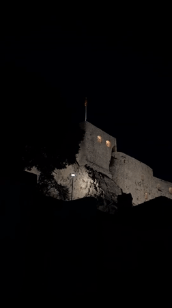 Evening documentation of castle and cafe in Herceg Novi