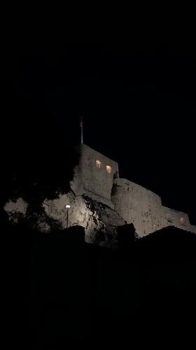 Evening documentation of castle and cafe in Herceg Novi