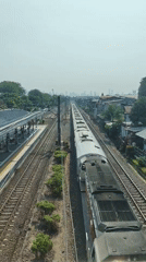 East Jakarta commuter rail stations and street markets, morning rush