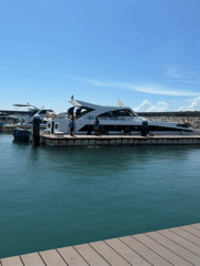 Early morning boat tourism activities documented at Denpasar marina