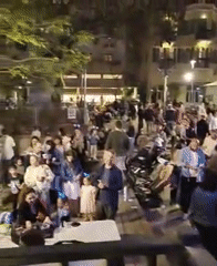 Large crowd gathers in Tel-Aviv public plaza