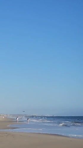 LAPD helicopter patrols above busy Santa Monica Beach