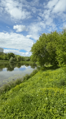 Peaceful lake scene captured in Moscow park