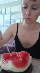 Watermelon snack and a '#Build' graphic in Yekaterinburg