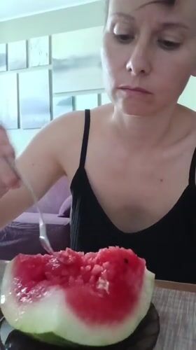 Watermelon snack and a '#Build' graphic in Yekaterinburg