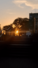 Evening sunset stroll documented across parks in Chaikovsky, Russia