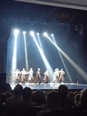 Dance troupe performs synchronized routine at Chaikovsky theater
