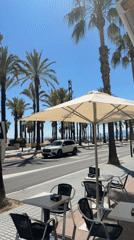 Sunny afternoon street scene captured in Salou, Spain