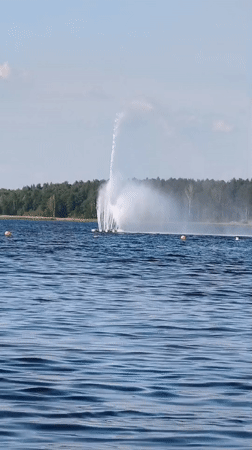 Busy summer day at a Daugavpils lakeside spot