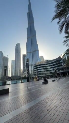 Witness documents Dubai skyline featuring Burj Khalifa on clear day