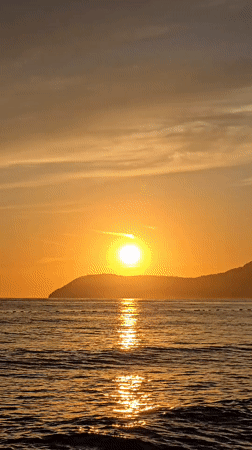 Sunset hour on the Adriatic coast in Bar, Montenegro