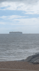 OOCL container ship spotted in choppy waters off East Suffolk