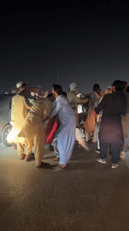Nighttime gathering of residents observed on Quetta road