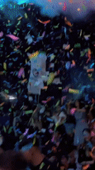 Nightclub celebration with effects and flags observed in Burgas