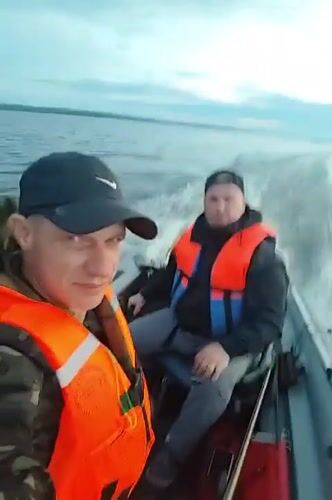 Dusk on the water near Chaikovsky, Russia