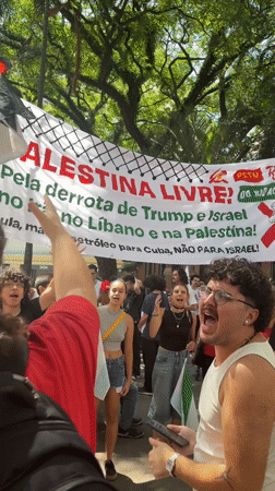 Pro-Palestinian demonstration draws hundreds in São Paulo