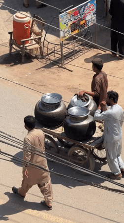 Morning street life captured across residential Multan, Pakistan