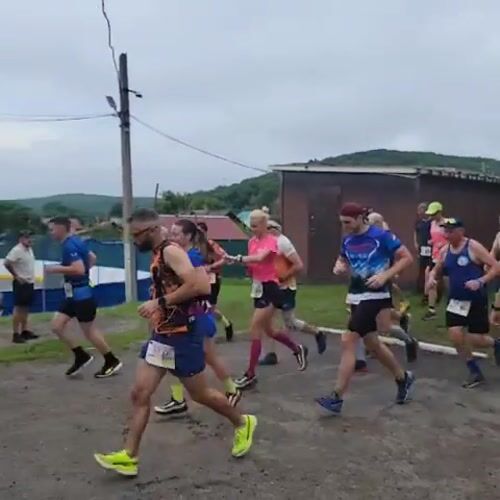 Local foot race and residential streets in Timiryazevskiy, Russia