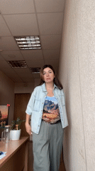 Denim jacket and mountain tee, two angles, Kryvyi Rih