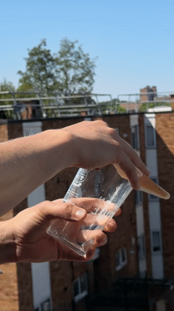 Butterfly released from a London Pride pint glass