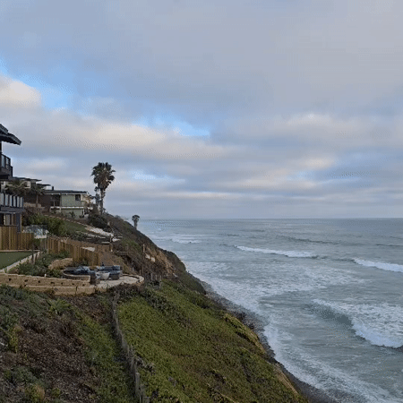 Early morning coastal activity observed in Encinitas, California