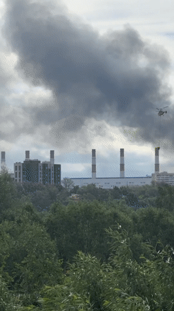 Helicopter responds near smoking Moscow power plant