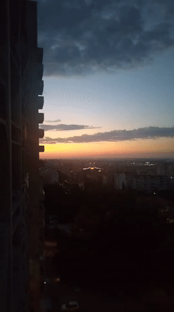 Stara Zagora skyline at dusk, multiple angles