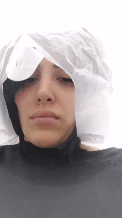 Woman spotted wearing plastic bag on head in Yerevan