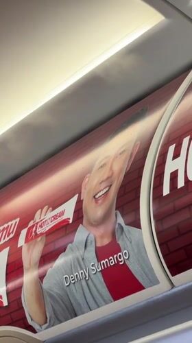 Distorted Hotin Cream ad featuring Denny Sumargo spotted in Kuta