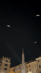 Nighttime tour of illuminated ancient Rome monuments captured