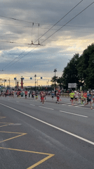Marathon day at Palace Square, Saint Petersburg