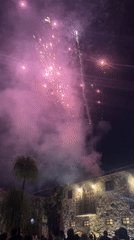 Nighttime fireworks display lights up San Andrés Cholula, Mexico