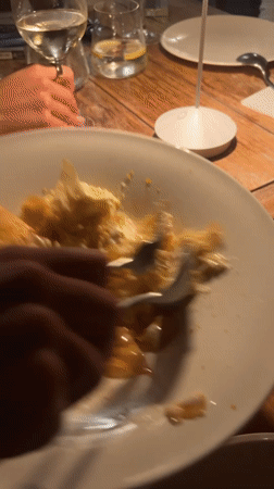 Flaky pastry dessert at a Naousa table