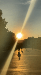 Las Rozas town square fills up during golden hour