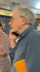 Harpist performs in Barcelona subway station during evening rush