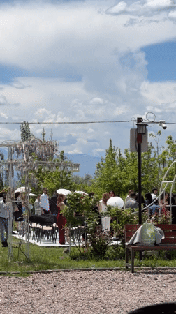 Formal outdoor event setup documented in Vagharshapat, Armenia