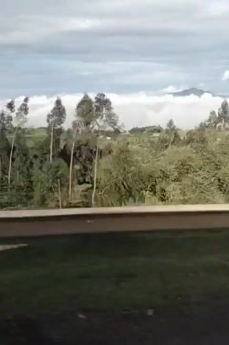 Rural landscape filmed from moving vehicle in Naivasha, Kenya