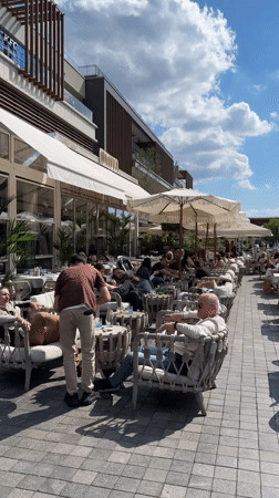 Belgrade's modern waterfront district captured during sunny afternoon