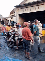 Evening fish market activity in Lhokseumawe, Indonesia