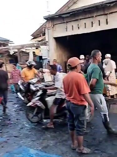 Evening fish market activity in Lhokseumawe, Indonesia