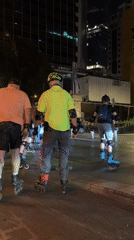 Inline skating group spotted on Tel Aviv streets