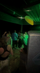 Night out at a beach bar venue in Pionersky, Russia