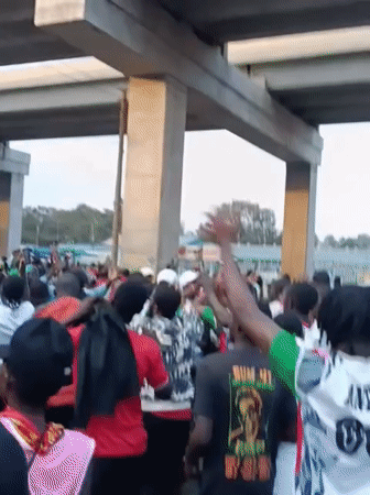 Street march moves through Nairobi under elevated highway