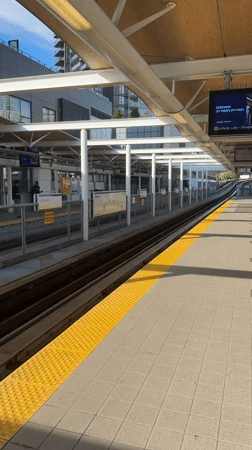 Around Gilmore SkyTrain Station, Burnaby — platform to street level