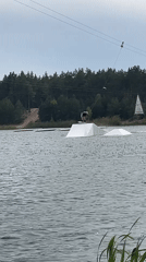 Cable wakeboarding and tricks at Männiku Wake Park, Estonia