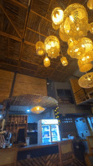 Evening dancing and dogs at Mirissa restaurant venue