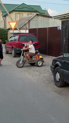 Freight yards, stray dog, and quiet streets in Kant, Kyrgyzstan