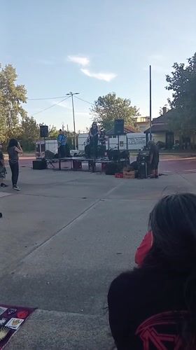 Live band performs outdoor concert in Monte Chingolo public square