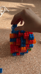 Child's playtime with building blocks captured in Ussurijsk