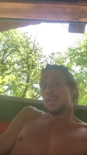 Shirtless man with dreadlocks recorded in Resen, Bulgaria